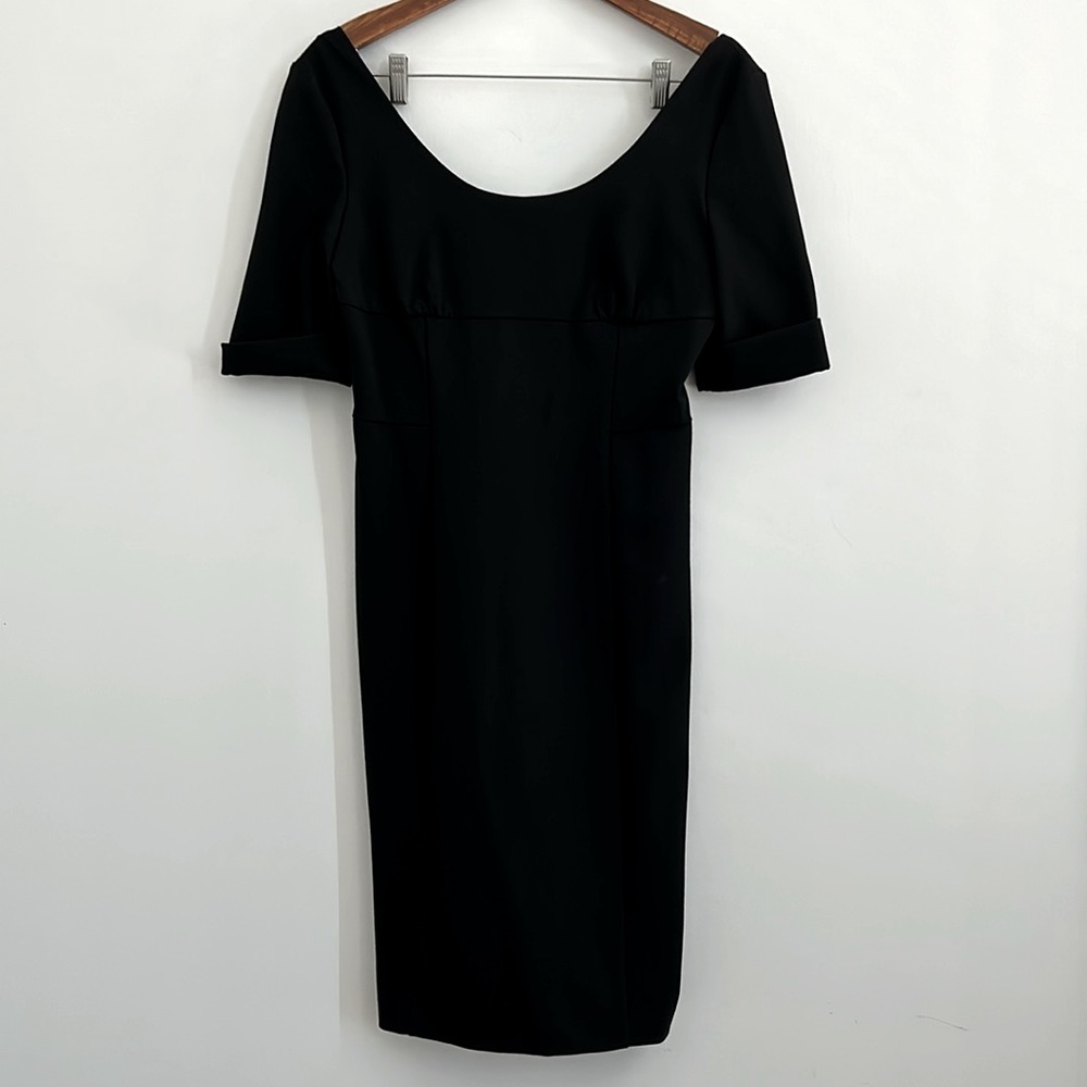 Diane Von Furstenberg Black Brianne Short Sleeved Ponte Midi Dress
